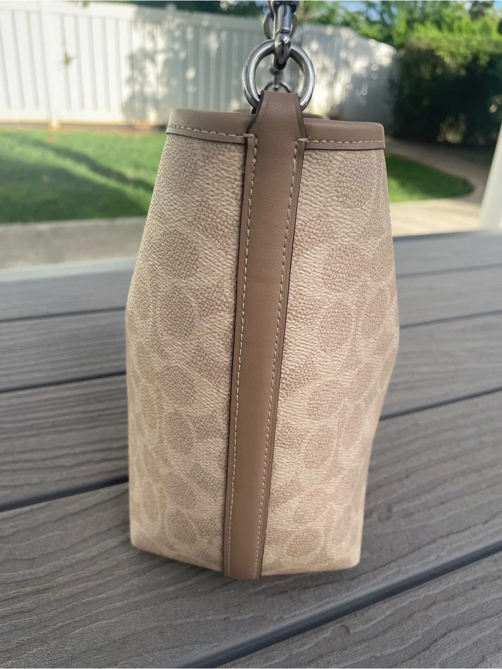 Coach Tan Signature Bucket Shoulder Bag